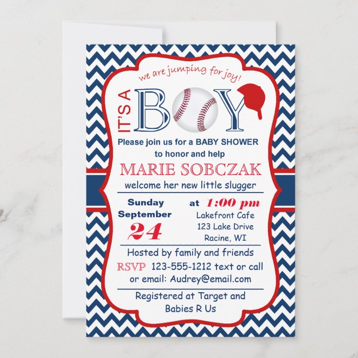 Customizable Baseball Baby Shower Invitation Zazzle
