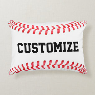 Customizable Baseball Bedroom Accent Pillow