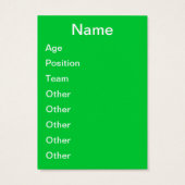 Customizable Baseball Cards (Back)