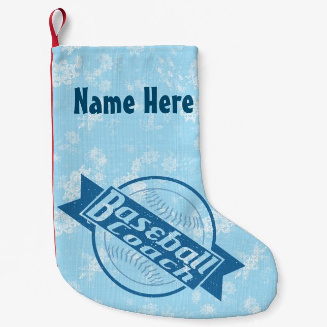Customizable Baseball Coach Christmas Stocking (Front)