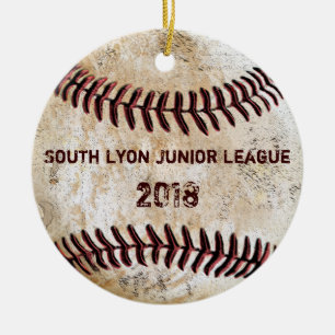 Customizable Baseball Coach Ornaments, Your Text Ceramic Ornament