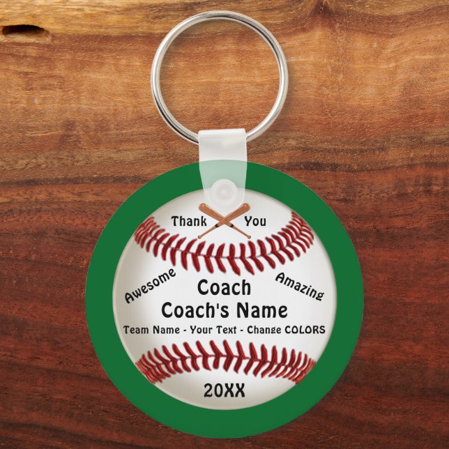 Customizable, Baseball Coach Thank You Gifts, Keychain (Front)