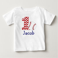Customizable Baseball First birthday shirt 1 year