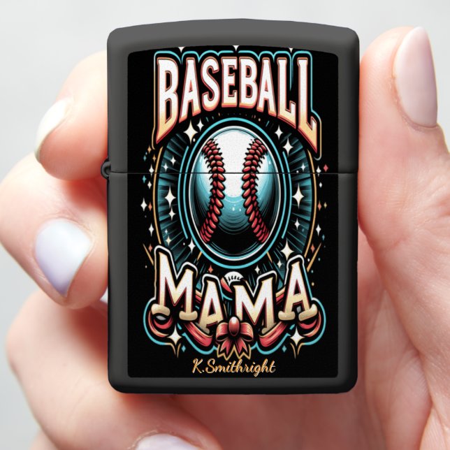 Customizable Baseball Mom Pride  Zippo Lighter (In Hand)