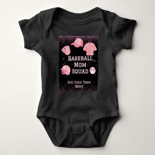 Customizable Baseball Mom Squad Bib  Baby Bodysuit