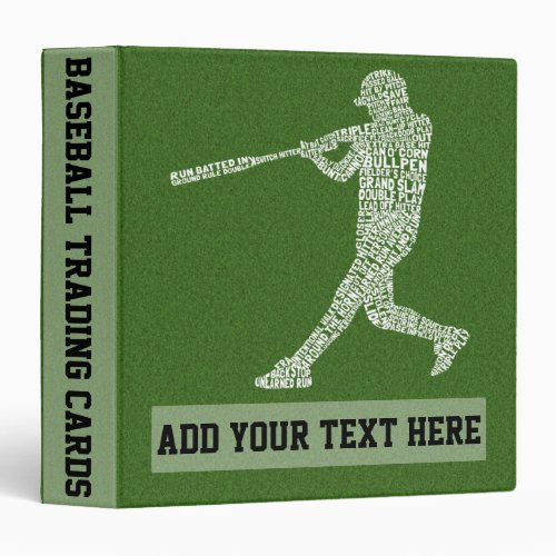 Customizable Baseball Softball 3 Ring Binder