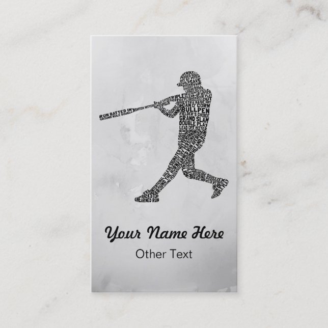 Customizable Baseball Softball Business Cards Temp (Front)