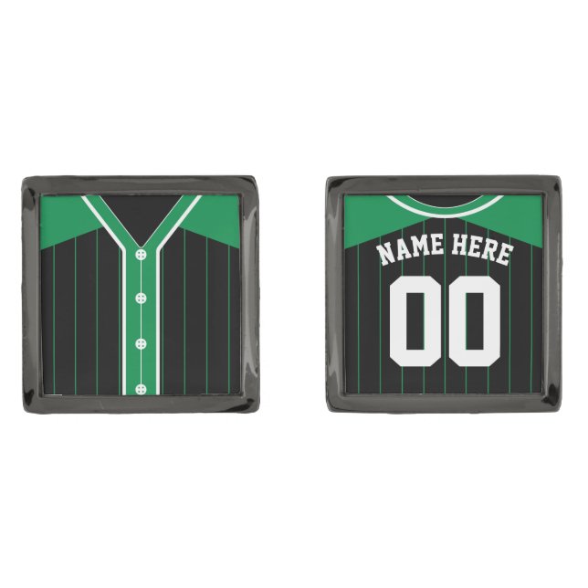 Customizable Baseball Softball Jersey Cuff Links (Front)