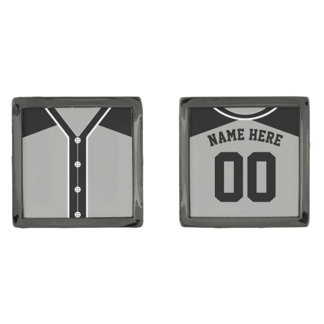 Customizable Baseball Softball Jersey Cuff Links (Front)