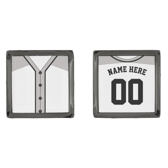 Customizable Baseball Softball Jersey Cuff Links (Front)