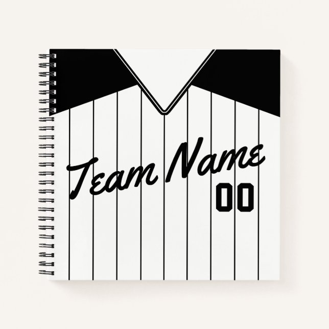 Customizable Baseball Softball Jersey Notebook (Front)