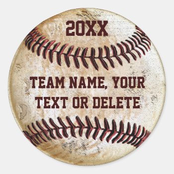 Customizable Baseball Stickers For Baseball Party by YourSportsGifts at Zazzle