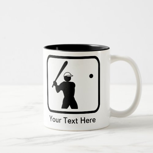 Customizable Baseballer Logo Two_Tone Coffee Mug