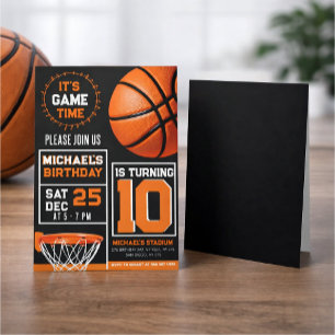 Customizable basketball birthday invitations