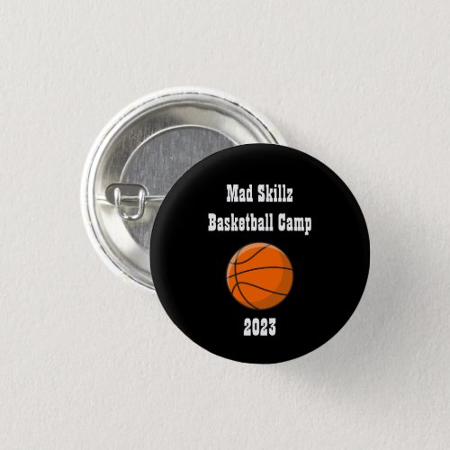 Customizable Basketball Camp Badge Button