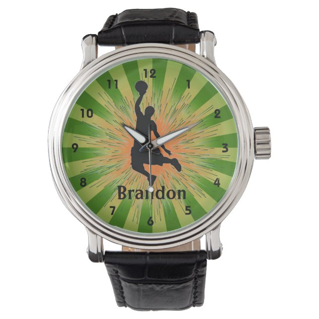 Customizable Basketball Design Watch (Front)