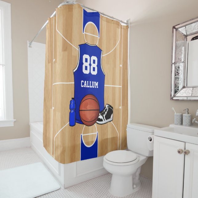 Customizable Basketball Designer Shower Curtain (In Situ)