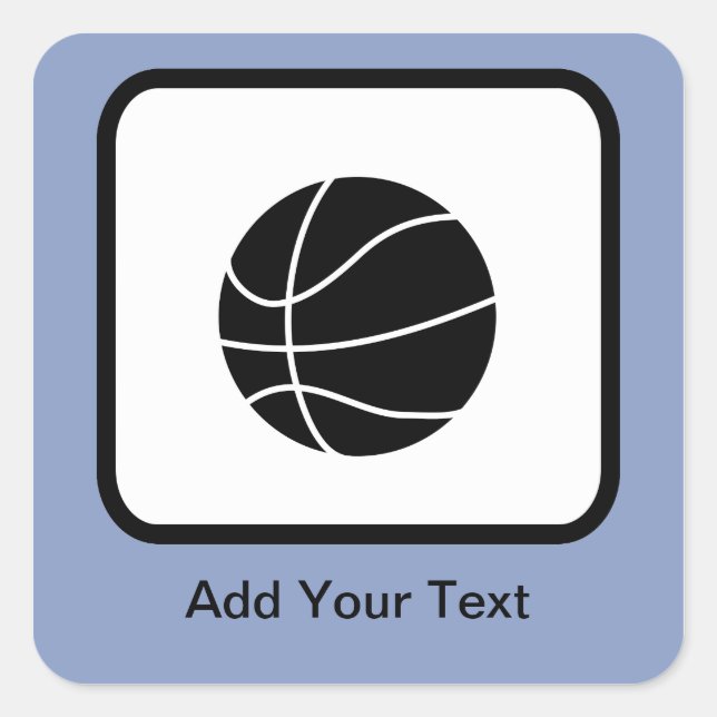 Customizable Basketball Logo Square Sticker (Front)