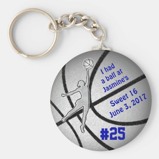 Customizable Basketball Party Favors for Girls Keychain