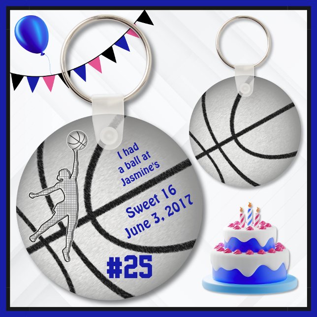 Customizable Basketball Party Favors for Girls Keychain (Basketball birthday party. Personalized Basketball Favors are fully customizable. Basketball favors.)