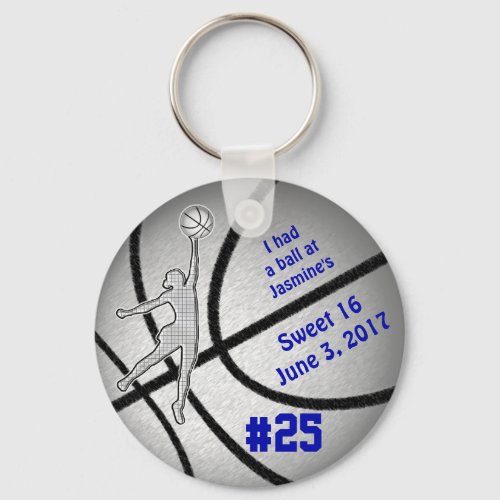 Customizable Basketball Party Favors for Girls Keychain