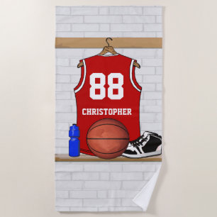 Customizable basketball player design beach towel