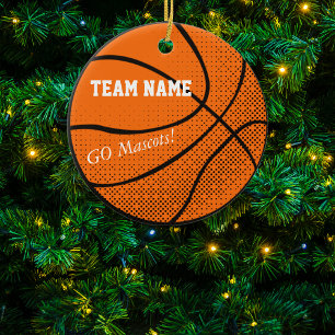 Customizable Basketball Team Ceramic Ornament