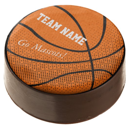Customizable Basketball Team Chocolate Dipped Oreo (Angled)