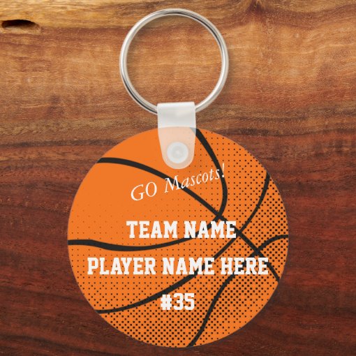 Customizable Basketball Team Keychain Zazzle
