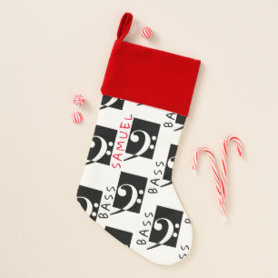Customizable Bass Singer Bass Clef Christmas Stocking