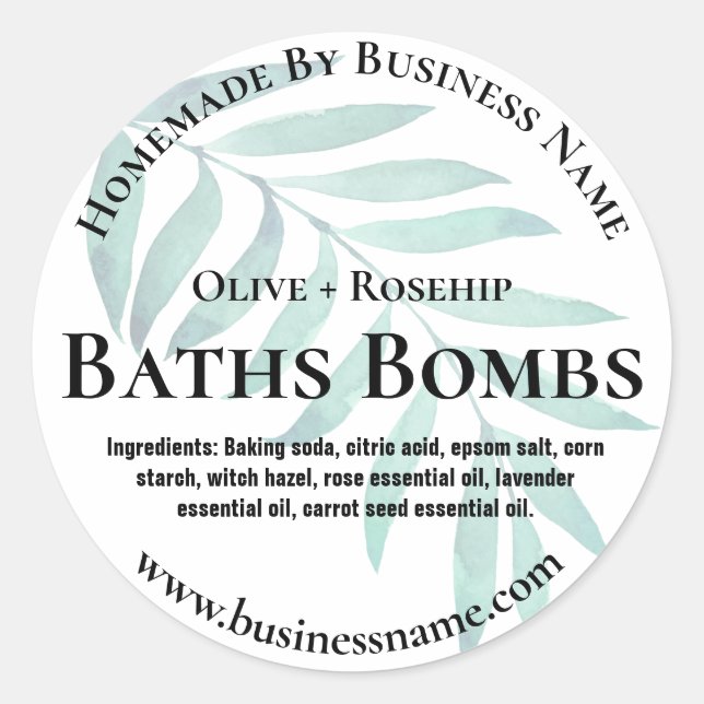 Customizable Bath Bomb Label (Front)