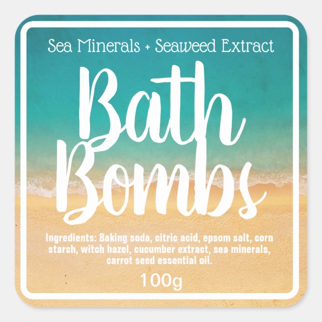 Customizable Bath Bomb Label (Front)