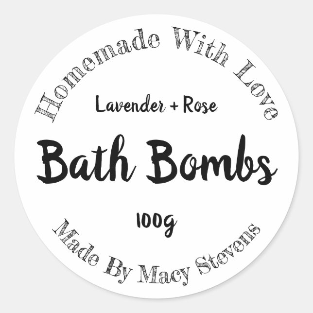 Customizable Bath Bomb Label (Front)