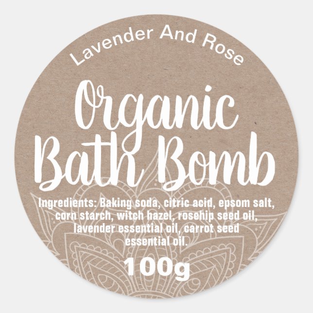Customizable Bath Bomb Label (Front)