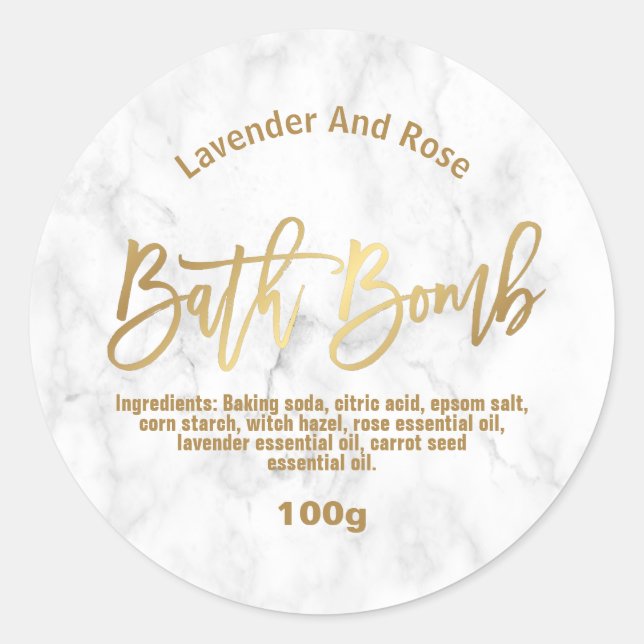 Customizable Bath Bomb Label (Front)