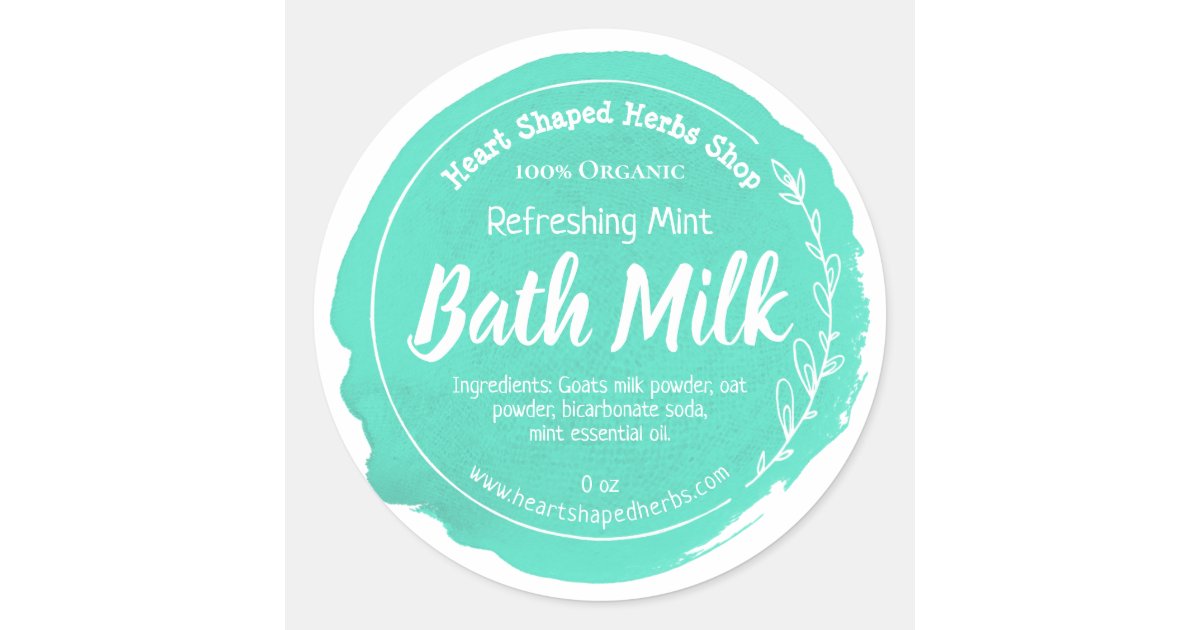 Customizable Bath Milk Label Handmade Business | Zazzle