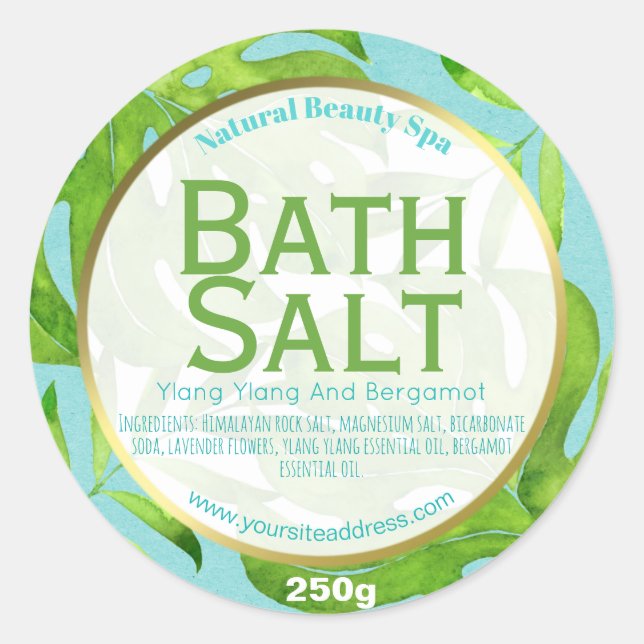 Customizable Bath Salt Label (Front)
