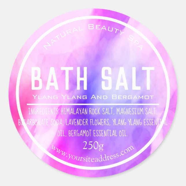 Customizable Bath Salt Label (Front)