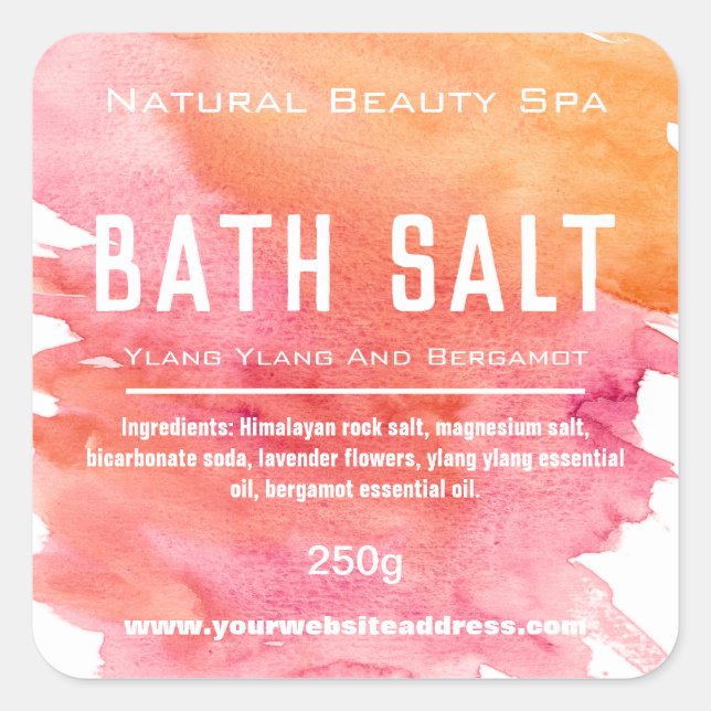 Customizable Bath Salt Label (Front)