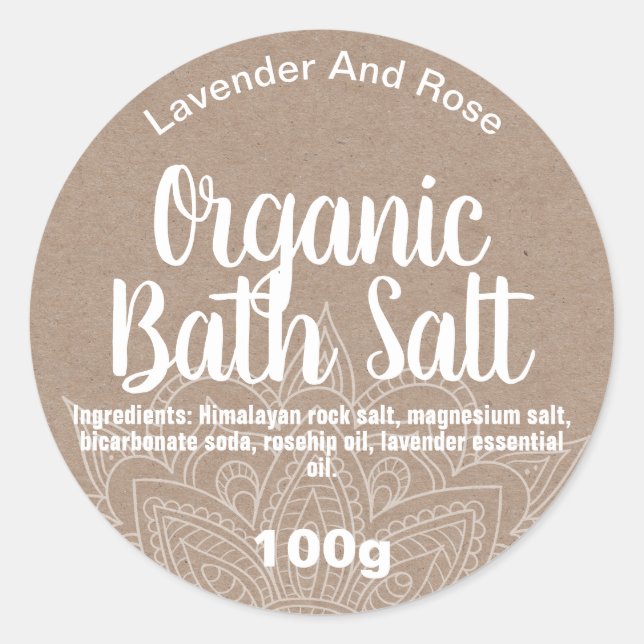Customizable Bath Salt Label (Front)