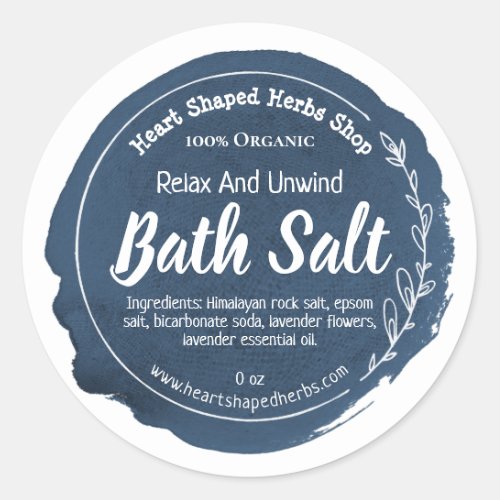 Customizable Bath Salt Label Handmade Business