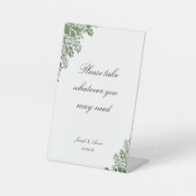 Customizable Bathroom Sign in Classic Greenery