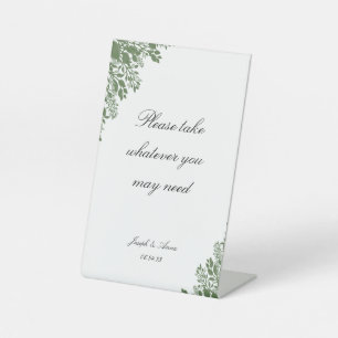 Customizable Bathroom Sign in Classic Greenery