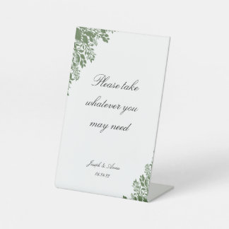 Customizable Bathroom Sign in Classic Greenery