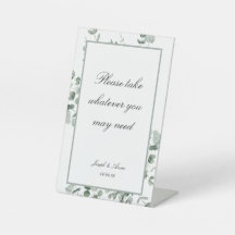 Customizable Bathroom Sign in Eucalyptus