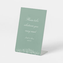 Customizable Bathroom Sign in Sage Florals