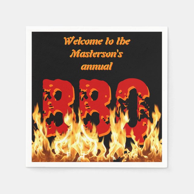 Customizable BBQ Paper Napkins (Front)