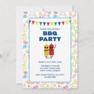 CUSTOMIZABLE BBQ PARTY INVITATION