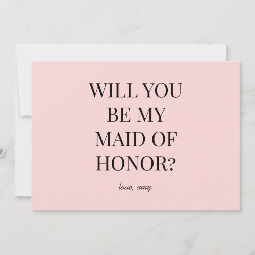 Customizable Be My Maid of Honor Proposal Card