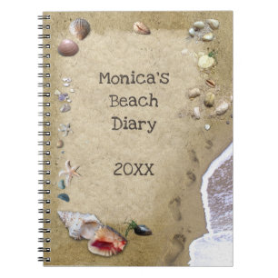 Customizable Beach Diary Spiral Notebook